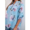 Dámská bavlněná halenka ART12038 s květinovým vzorem (Velikost UNI, Barva Modrá)