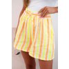 Dámské bavlněné šortky pruhované žlutý neon (Velikost UNI, Barva Žlutá)