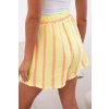 Dámské bavlněné šortky pruhované žlutý neon (Velikost UNI, Barva Žlutá)