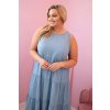 Šaty Plus Size 1882 s volány (Velikost UNI, Barva Modrá)