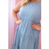 Šaty Plus Size 1882 s volány (Velikost UNI, Barva Modrá)