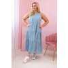 Šaty Plus Size 1882 s volány (Velikost UNI, Barva Modrá)
