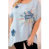 Halenka Plus Size 1876 s nášivkami (Velikost UNI, Barva Modrá)