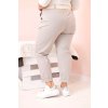 Kalhoty Plus Size ART52293 s páskem (Velikost XL, Barva Béžová)