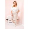 Kalhoty Plus Size ART52293 s páskem (Velikost XL, Barva Béžová)