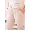 Kalhoty Plus Size ART52293 s páskem (Velikost XL, Barva Béžová)