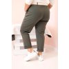 Kalhoty Plus Size ART52293 s páskem (Velikost XL, Barva Béžová)
