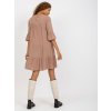 Šaty D73761M30214A3 Sublevel (Barva Béžová - tmavě, Velikost M)