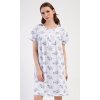 Dámská noční košile s krátkým rukávem Julie (Barva Modrá, Velikost XL)