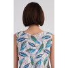 Dámská noční košile na ramínka Listy (Barva Tyrkysová, Velikost XL)