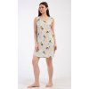 Dámská noční košile na ramínka Včelky (Barva Šedá, Velikost S)