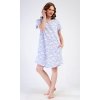 Dámské domácí šaty s krátkým rukávem Nature lover (Barva Modrá - světle, Velikost XL)