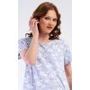 Dámské domácí šaty s krátkým rukávem Nature lover (Barva Modrá - světle, Velikost XL)