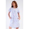 Dámské domácí šaty s krátkým rukávem Nature lover (Barva Modrá - světle, Velikost XL)