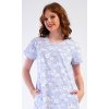 Dámské domácí šaty s krátkým rukávem Nature lover (Barva Modrá - světle, Velikost XL)