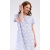 Dámské domácí šaty s krátkým rukávem Nature lover (Barva Modrá - světle, Velikost XL)