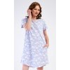 Dámské domácí šaty s krátkým rukávem Nature lover (Barva Modrá - světle, Velikost XL)