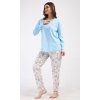Dámské pyžamo dlouhé Alex (Barva Modrá - světle, Velikost XL)
