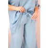 Dámská souprava Plus Size 51014 - halenka + kalhoty (Velikost UNI, Barva Modrá)