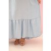 Šaty Plus Size 21646-1 na ramínka s volánem (Velikost UNI, Barva Modrá - světle)