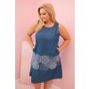 Šaty Plus Size 1869 bez rukávů (Velikost UNI, Barva Modrá)