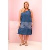 Šaty Plus Size 1869 bez rukávů (Velikost UNI, Barva Modrá)