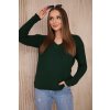 Svetr Sasha s výstřihem do V (Velikost UNI, Barva Zelená - tmavě)