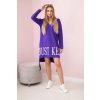 Šaty 9161 s kapucí a potiskem (Velikost UNI, Barva Fialová)