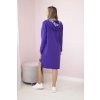 Šaty 9161 s kapucí a potiskem (Velikost UNI, Barva Fialová)
