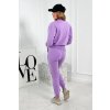 Set 3 v 1 mikina s cvočky + top + kalhoty fialka (Velikost UNI, Barva Fialová)