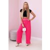 Kalhoty s širokým elastickým pasem tmavě růžová (Velikost UNI, Barva Růžová - světle)