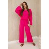 Mušelínový komplet halenka + kalhoty fuchsie (Velikost UNI, Barva Růžová - tmavě)