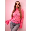 Dámská krajková halenka Arielle s dlouhým rukávem a stojáčkem (Velikost UNI, Barva Růžová)