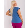 Tričko Plus Size RV-TS-4833.29 BASIC FEEL GOOD (Barva Modrá - tmavě, Velikost M)