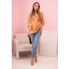 Dámská oversize halenka 25290 s ohrnutým rukávem (Velikost UNI, Barva Oranžová)