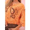 Dámská oversize halenka 25290 s ohrnutým rukávem (Velikost UNI, Barva Oranžová)