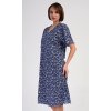 Dámská noční košile s krátkým rukávem Miriam (Barva Modrá - tmavě, Velikost 4XL)