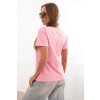 Dámská bavlněná blůza s krátkým rukávem a nášivkou s perlami Five (Velikost UNI, Barva Růžová)