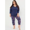 Dámské pyžamo Italian Fashion Folk r.3/4 sp.7/8 (Velikost M, Barva Modrá - tmavě)