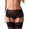 Podvazkový pás Obsessive Miamor garter belt (Velikost S/M, Barva Černá)