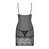 Erotická košilka Obsessive Alluria chemise (Velikost L/XL, Barva Černá)
