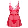 Košilka Obsessive Lovlea babydoll (Velikost S/M, Barva Červená)