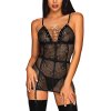 Komplet Obsessive Basitta chemise (Velikost L/XL, Barva Černá)