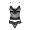 Komplet Obsessive Ivannes top & thong (Velikost L/XL, Barva Černá)
