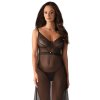 Košilka Obsessive Estiqua long chemise (Velikost M/L, Barva Černá)