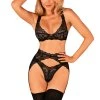 Set Obsessive Donna Dream 3-pcs set (Velikost M/L, Barva Černá)