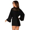 Župan Obsessive Bellastia peignoir (Velikost M/L, Barva Černá)