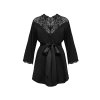 Župan Obsessive Bellastia peignoir (Velikost M/L, Barva Černá)