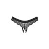 Tanga Obsessive Chemeris crotchless panties (Velikost XL/2XL, Barva Černá)