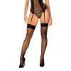 Punčochy na podvazkový pás Obsessive S823 Stockings (Velikost S/M, Barva Černá)